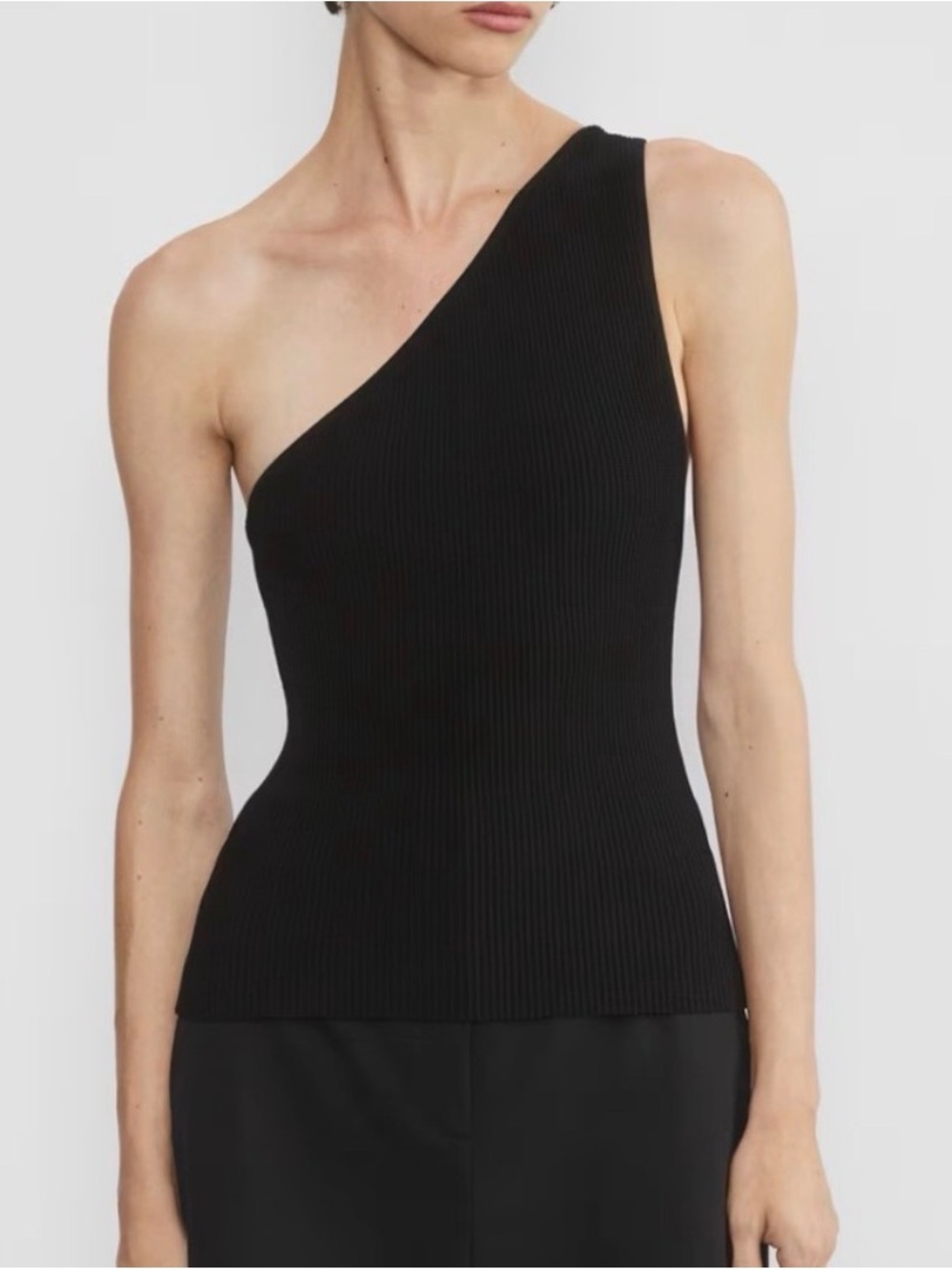 Aritzia One-Shoulder Sculpt Knit Ribbed Top